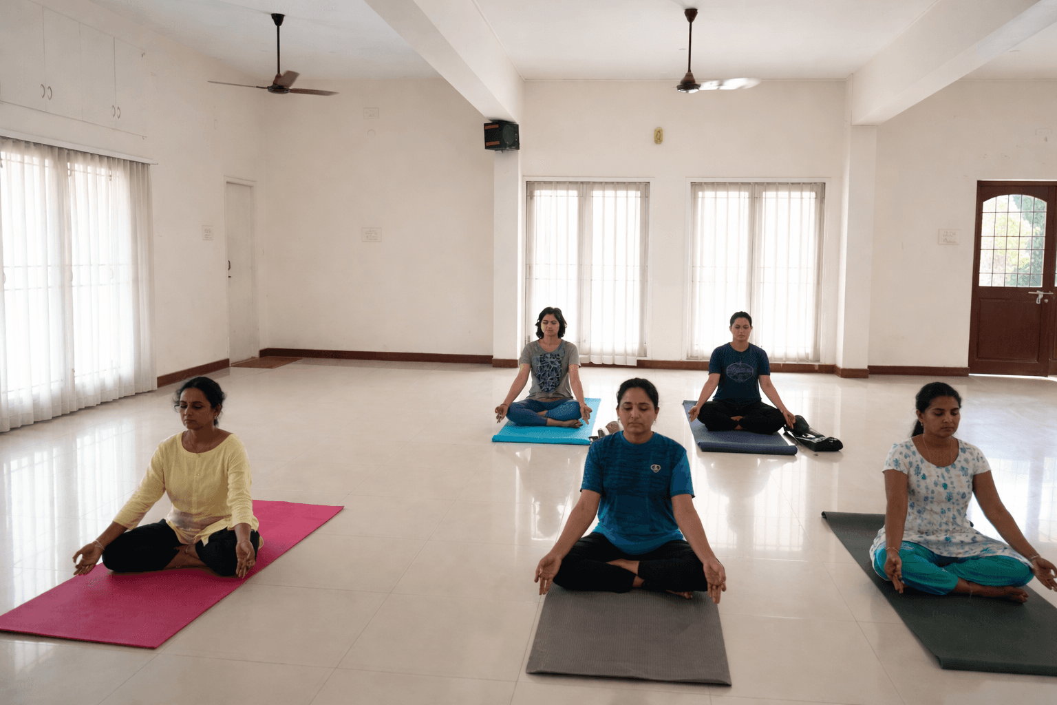 Siva Yoga Studios gallery - Yoga practice and meditation space in Besant Nagar Chennai showing tranquil studio atmosphere